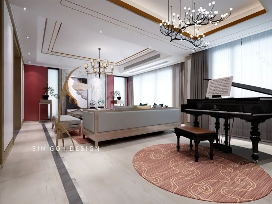 三代同堂共享天伦,550㎡现代中式别墅设计-33