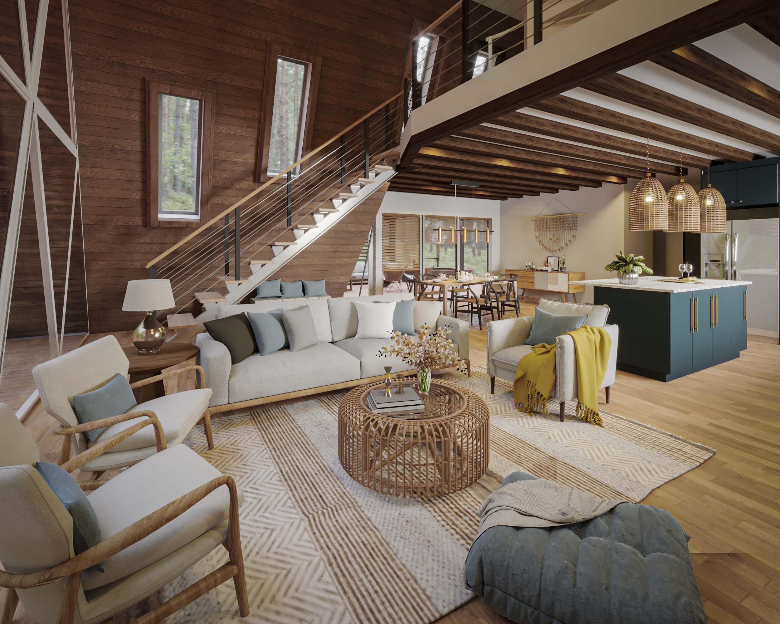 A Frame Cabin Render-6