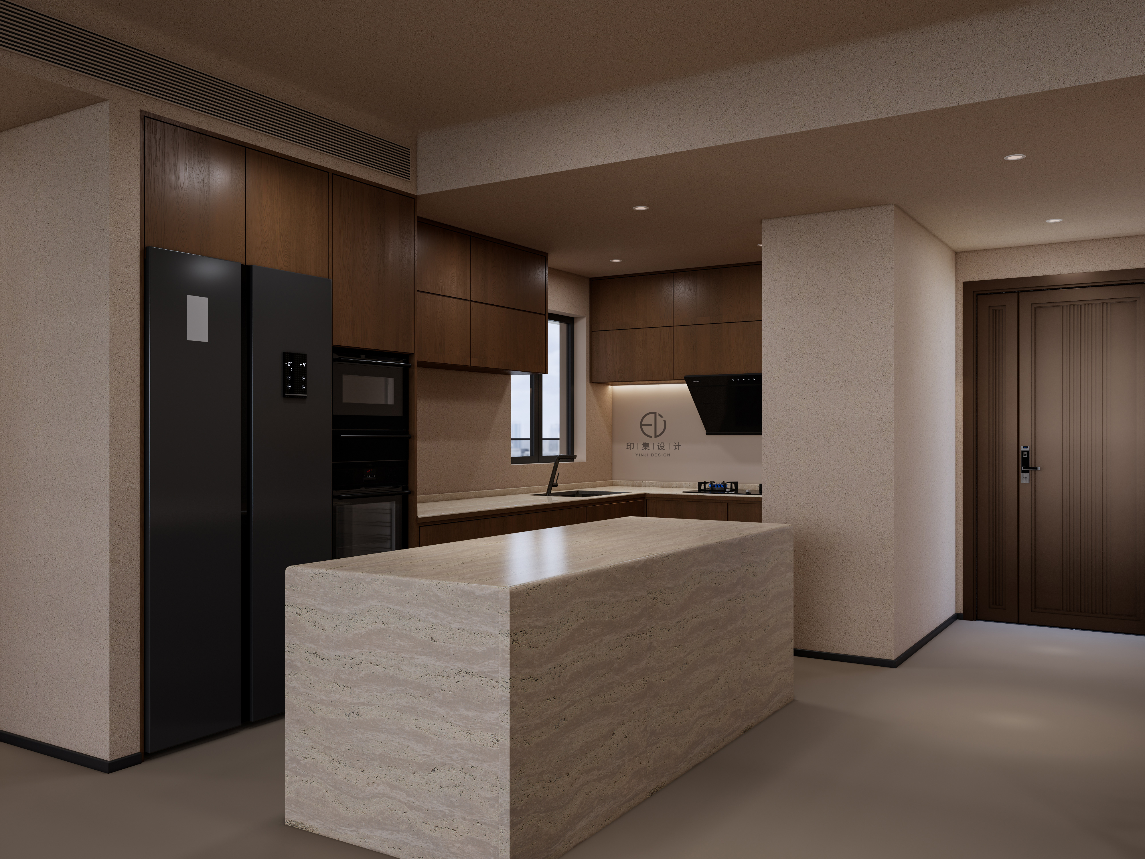 150㎡黑胡桃侘寂风：隐于时光的自然之美-7