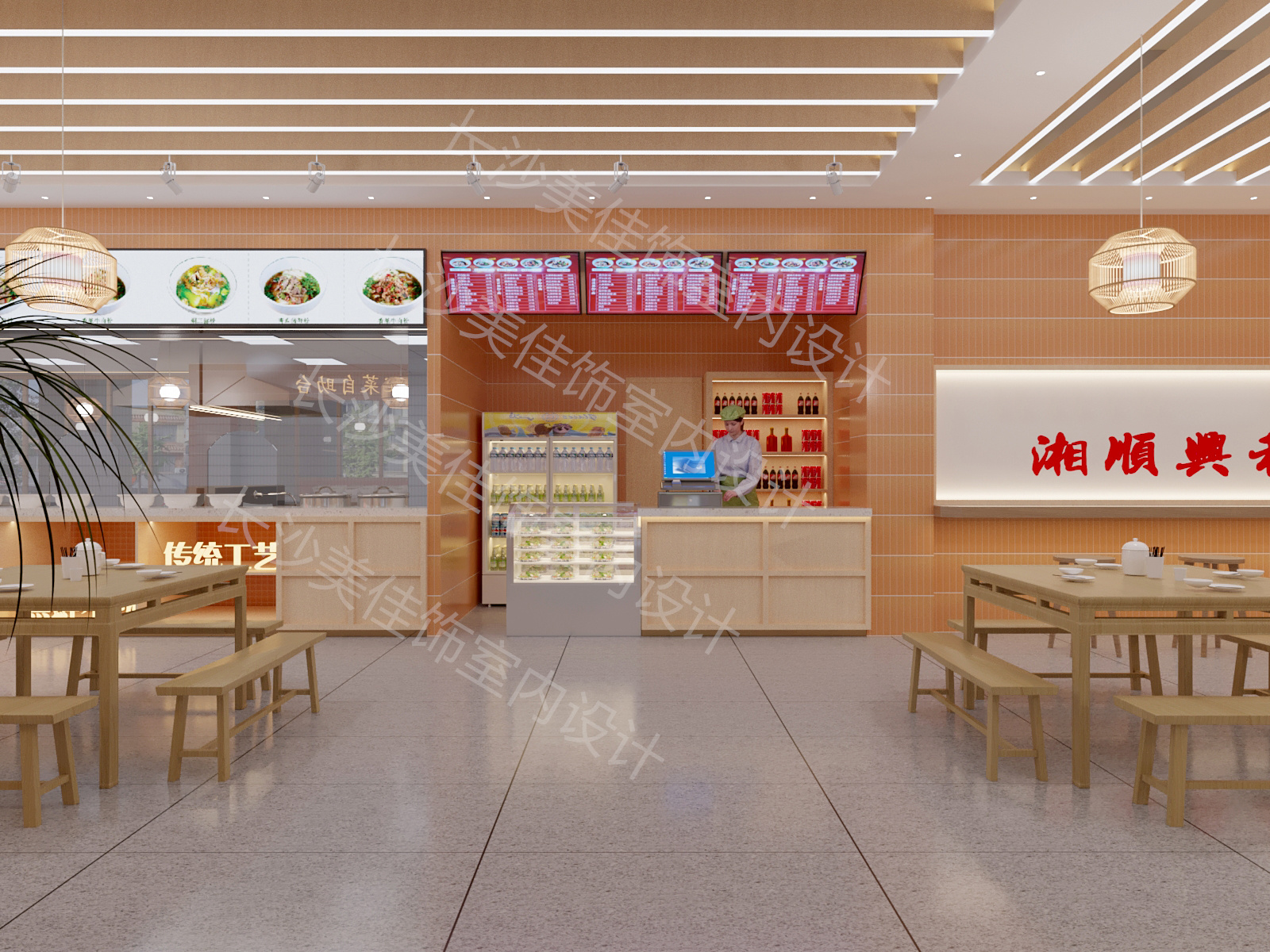 长沙粉店设计（湘顺兴和粉店梅溪湖分店）-1