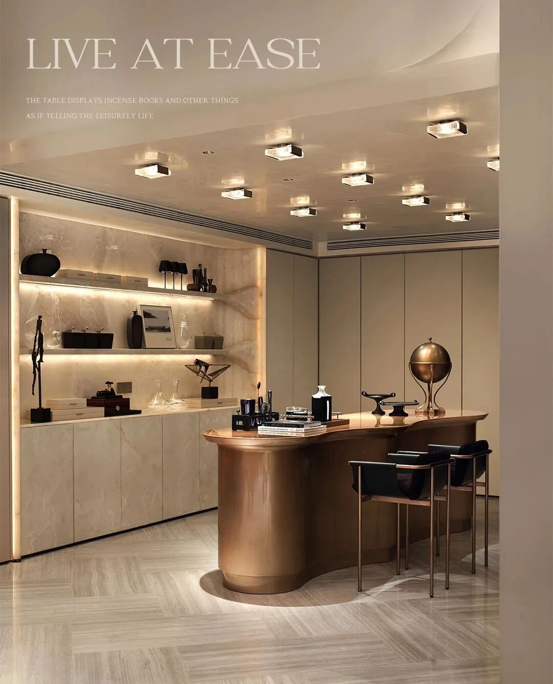 上海334㎡轻奢复古风样板间丨中国上海丨紫香舸设计-22