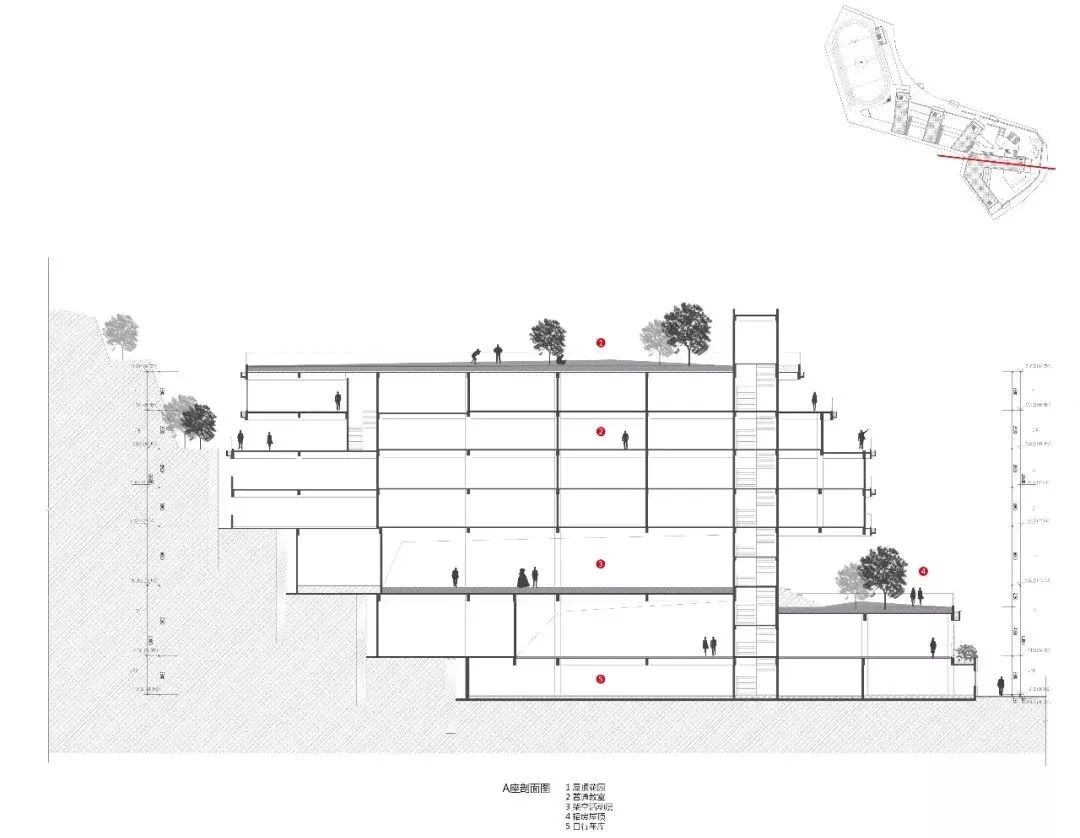 深圳福龙学校 | 绿色云端，伴山叠院-38