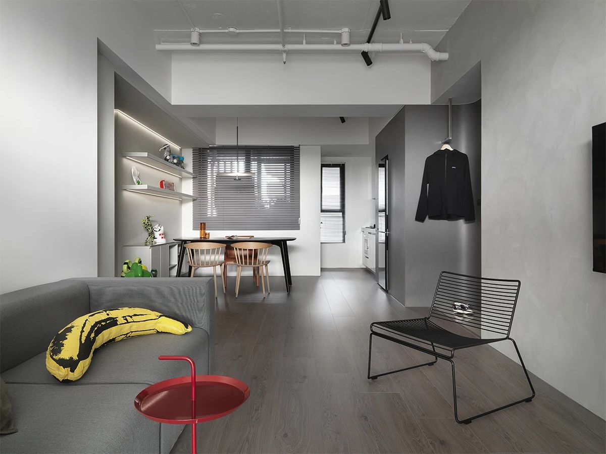 72㎡黑白灰艺术感住宅设计-1