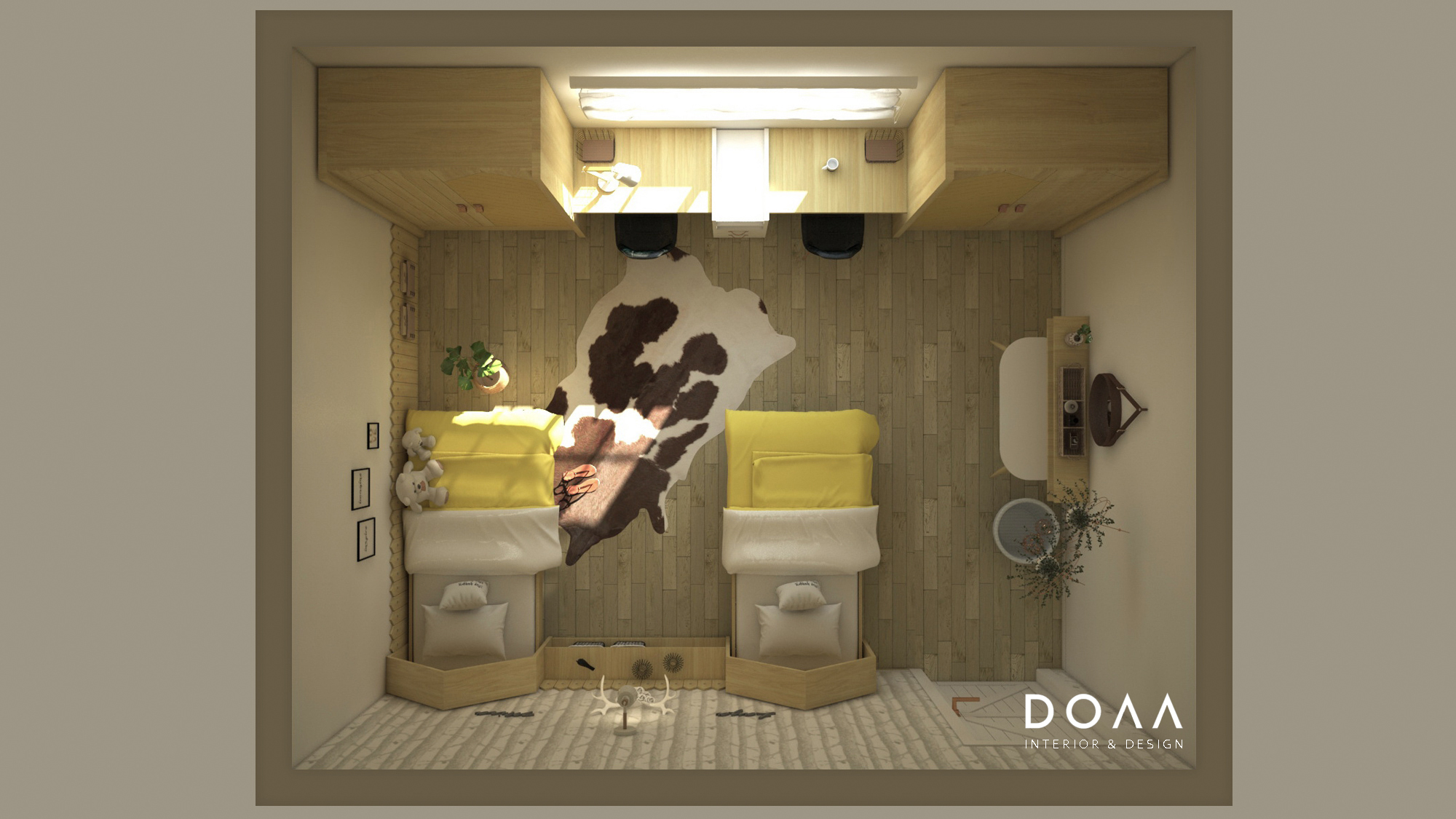 两个女孩的卧室丨Doaa Interior-6