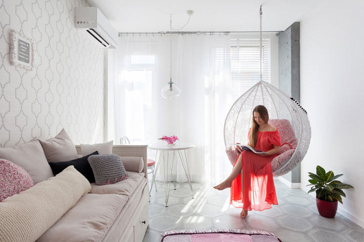 乌克兰基辅 43㎡清新公寓 | 少女心的浪漫栖息地-1