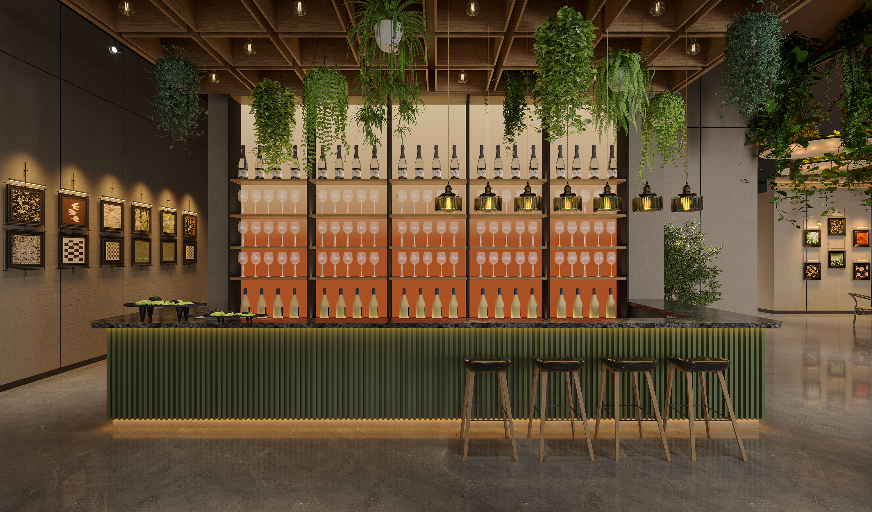 餐厅 （新中式跟工业风）混合-4