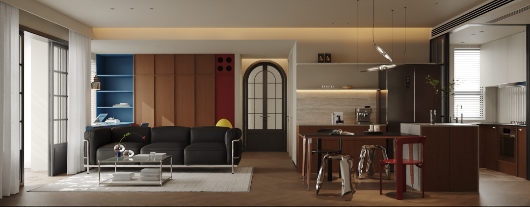 深圳如愿空间设计丨卓越和奕府93㎡，在生活的框架里注入包豪斯的浪漫秩序-6