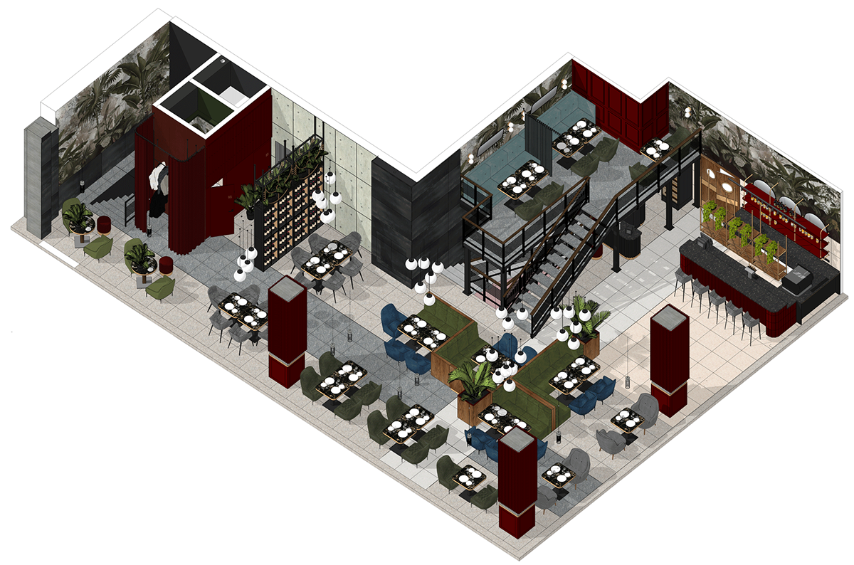 热带风格餐厅设计-7