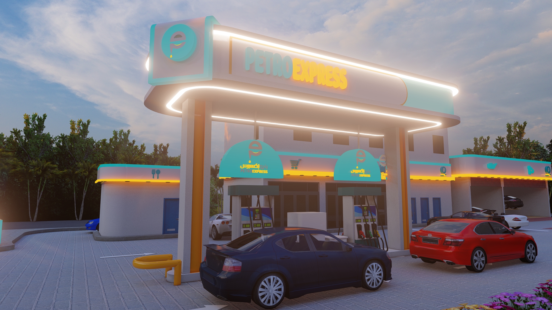 تصميم لمحطه وقود بترو اكسبريس بالسعودية-22
