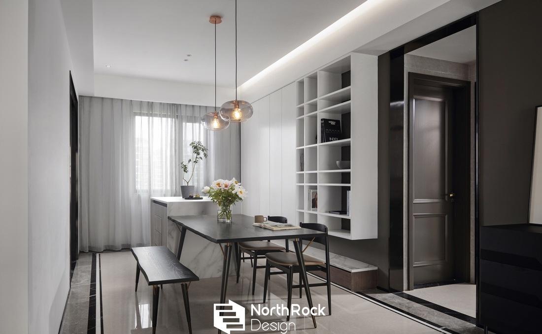 北岩设计 | 平层住宅精装修,深色系展现生活新貌-8