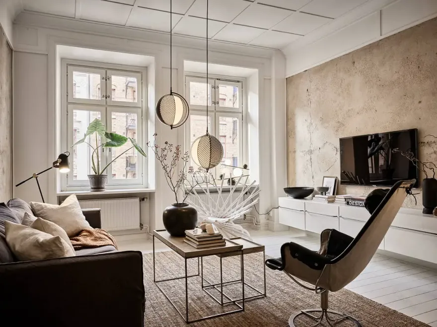 温柔粉色系,致敬 Art Deco 的 55 平米公寓-4