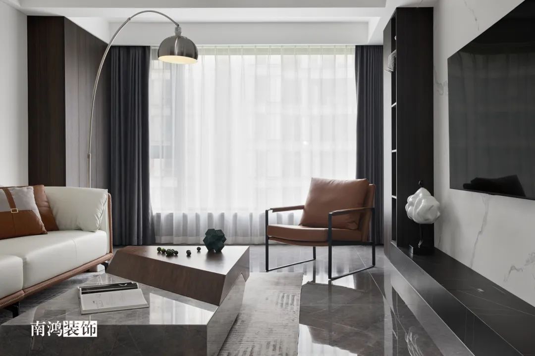 枫桥里现代简约黑白灰家居设计丨浙江南鸿装饰-1