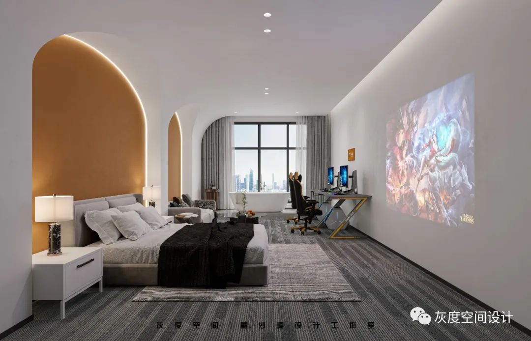 赛博朋克电竞酒店丨灰度空间设计-49