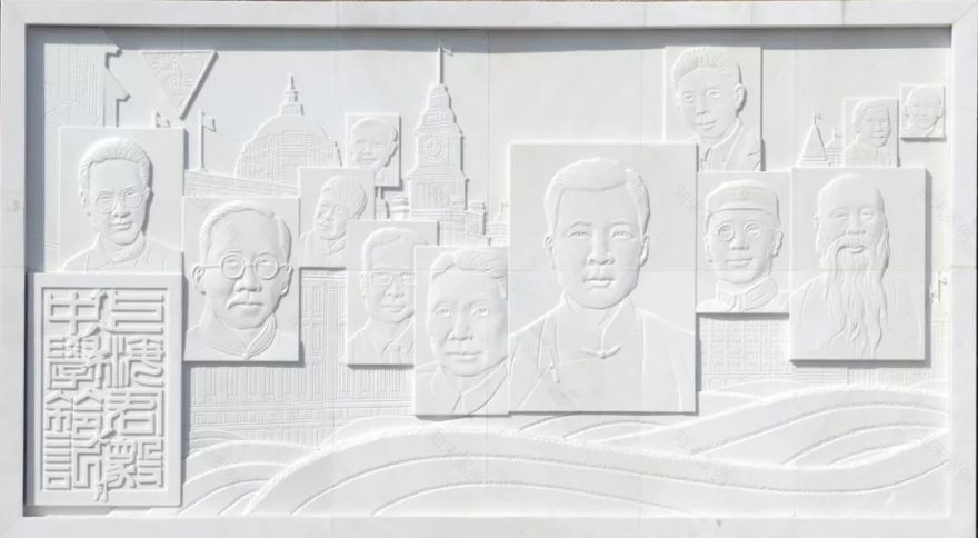 壁画系教师朱景华为浙江东阳二中设计校史文化墙-7