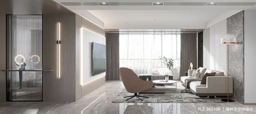 城市之光 · 现代简约的柔美设计丨潘林忠室内空间设计-23