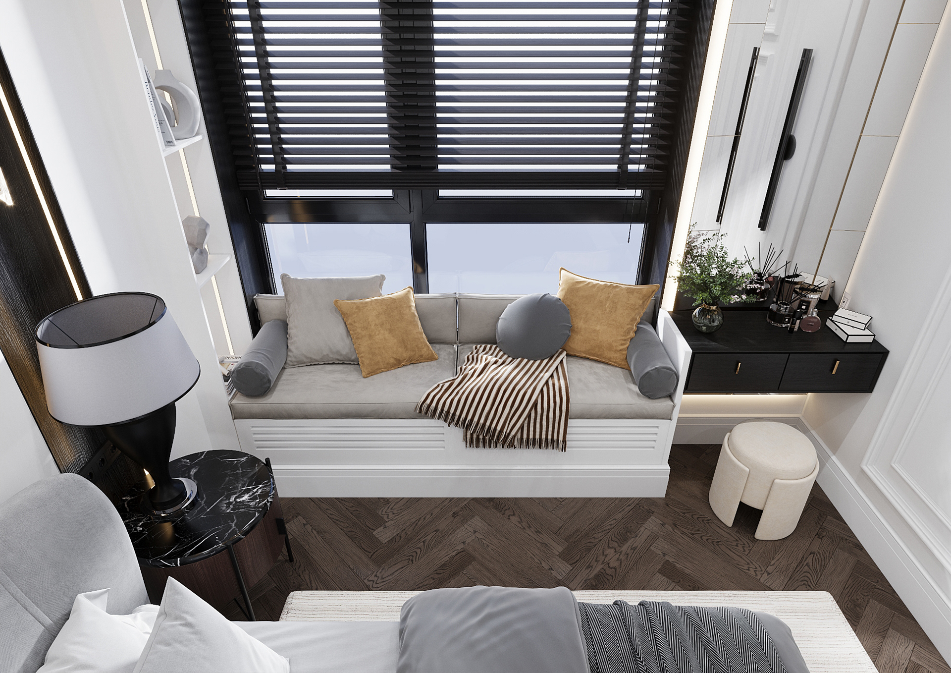 BEDROOM INTERIOR. DESIGN + 3D VISUALIZATION-14
