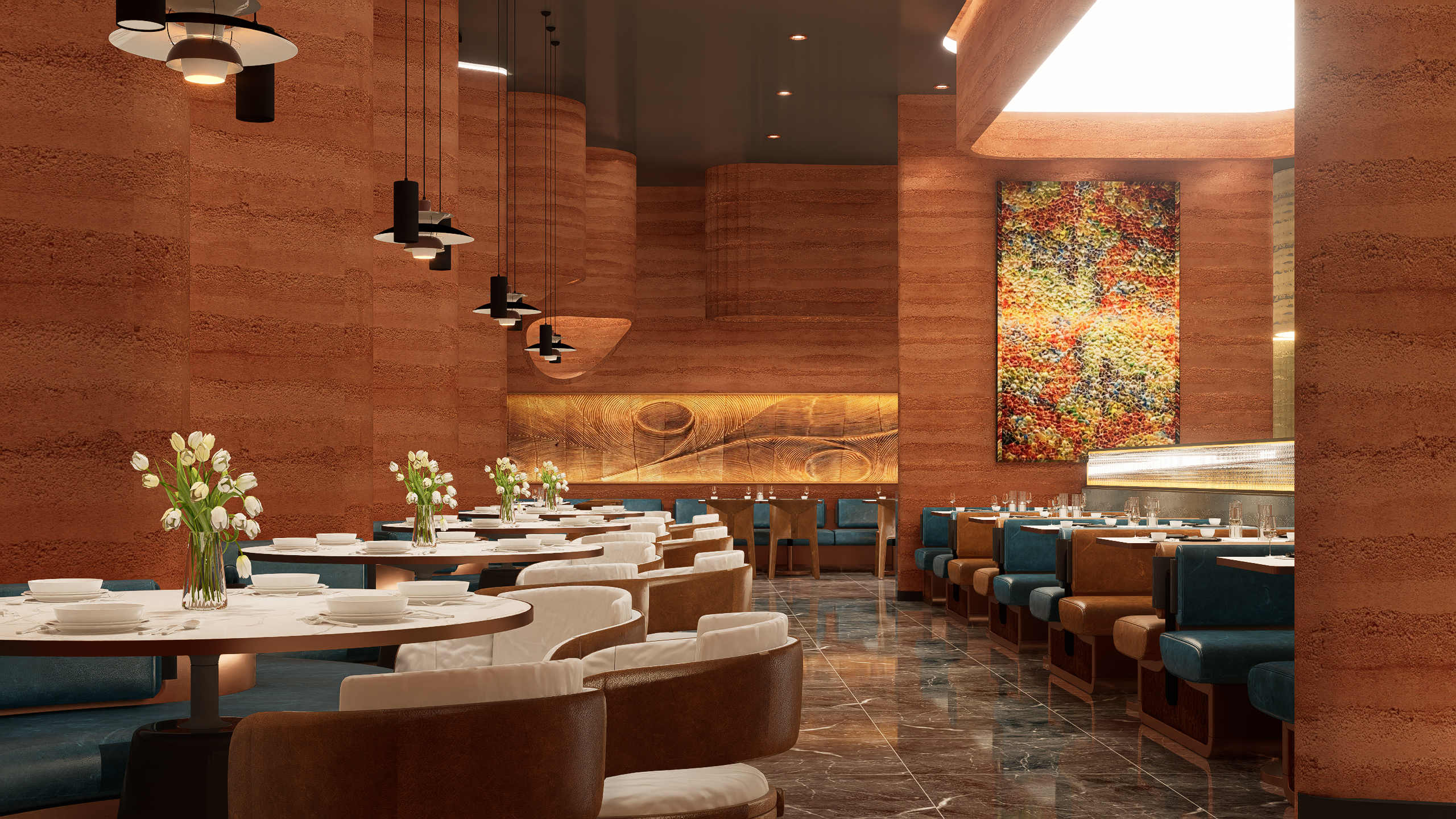 岩彩艺术餐厅餐饮空间设计-10