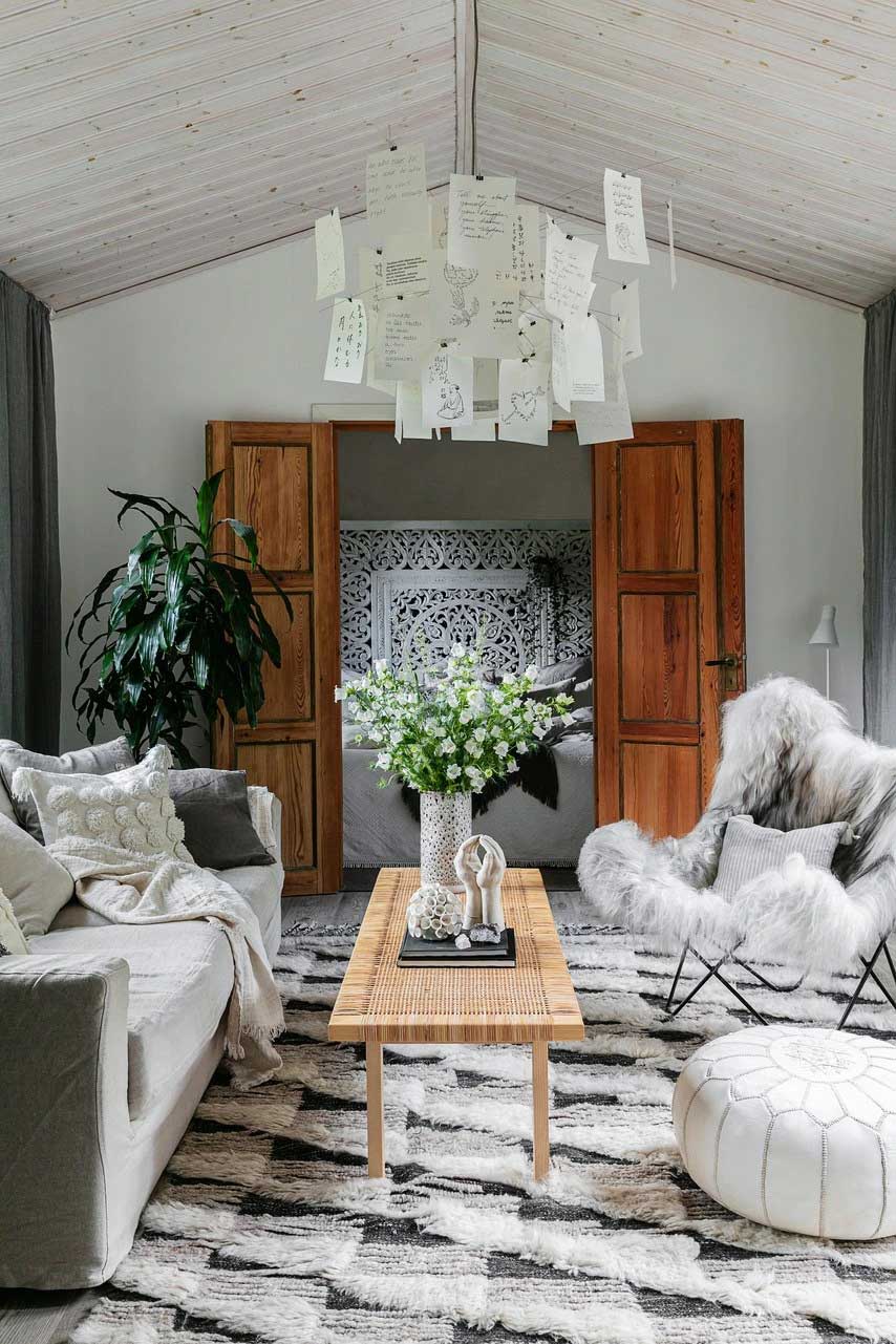 瑞典森林边缘的复古温馨木屋-4