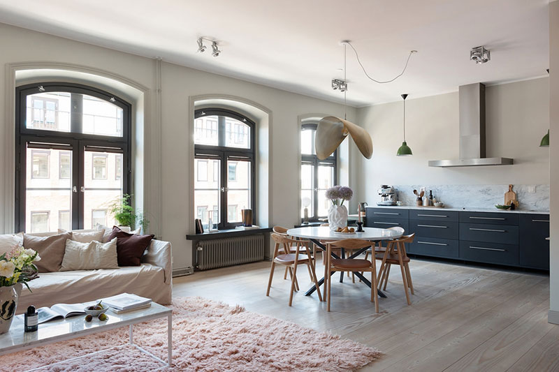 斯德哥尔摩优雅公寓 | 拱窗与开放空间的完美结合-9
