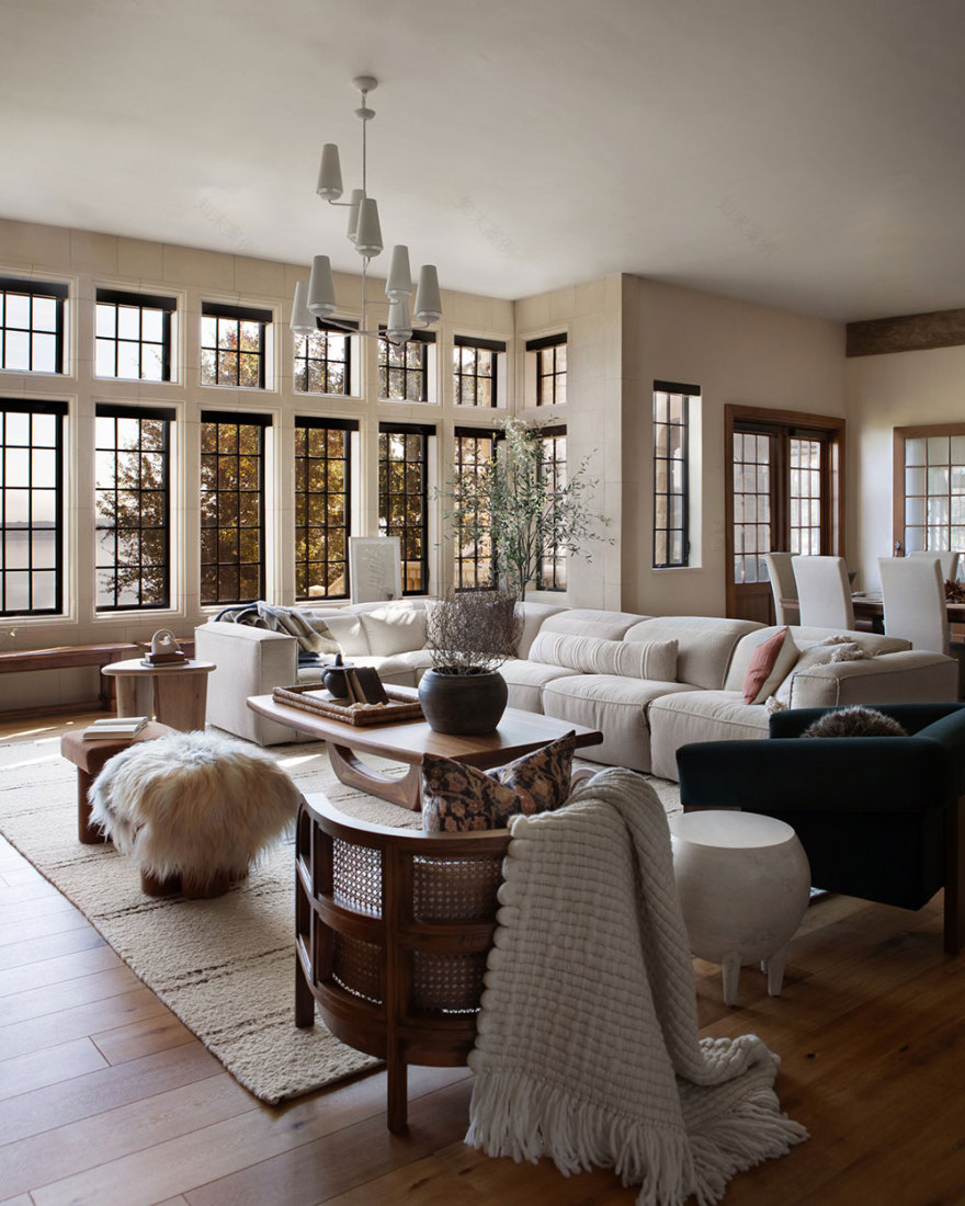 加州湖畔优雅别墅,工业风格与自然风光完美融合-6