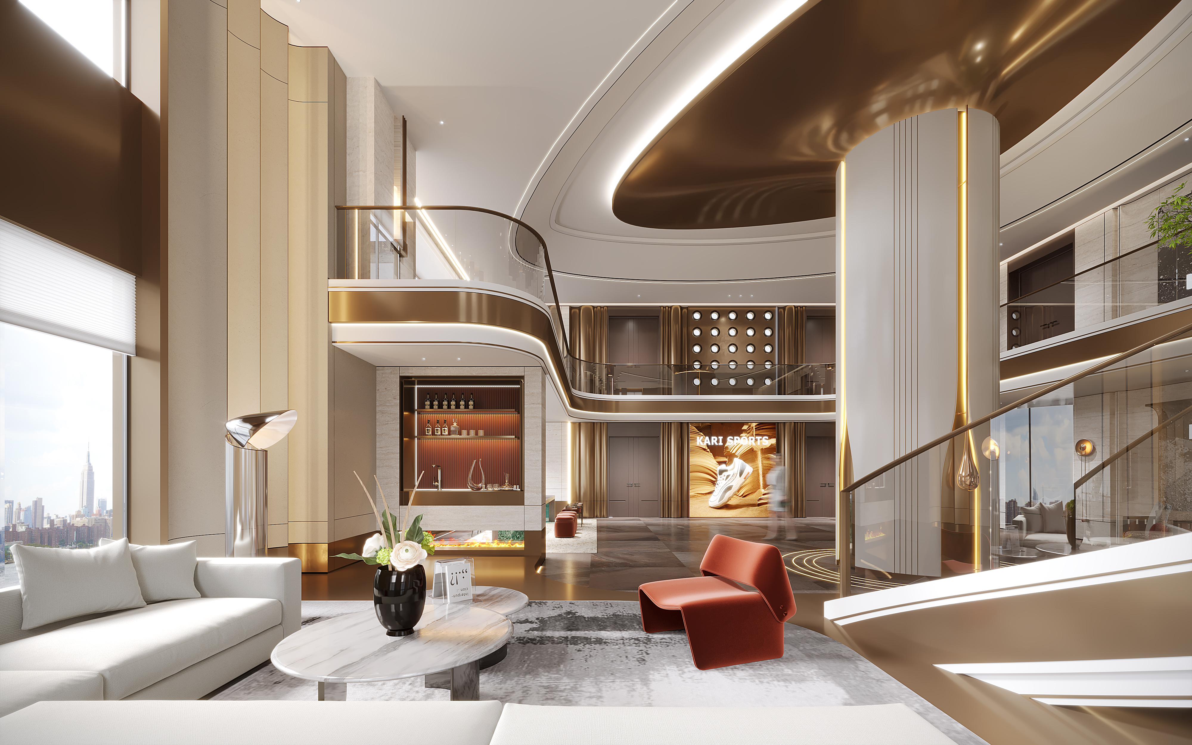 轻奢公司大堂 - YOU点意思效果图表现-3