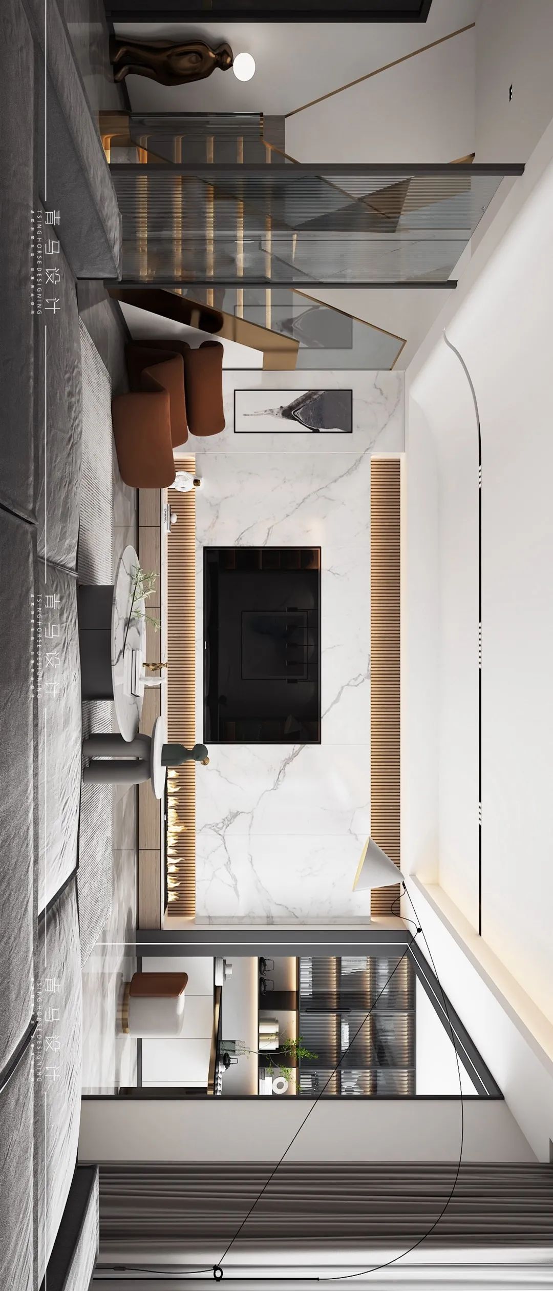 《塔子山壹号》中叠别墅现代沉稳设计丨青马别墅空间设计-47