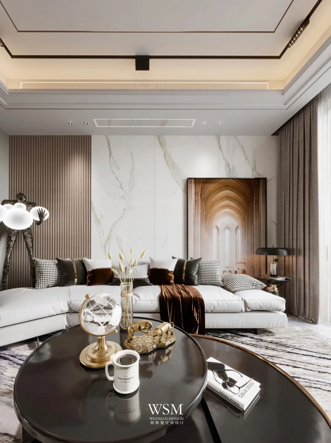 浙江金华 500㎡别墅私宅设计 | 简约轻奢，生活与自然的完美融合-4