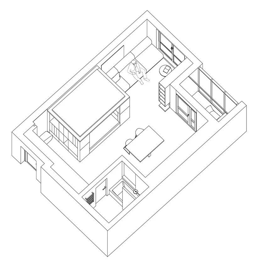 40㎡ 巧用“盒子”划分空间/再小的家也不嫌挤-26