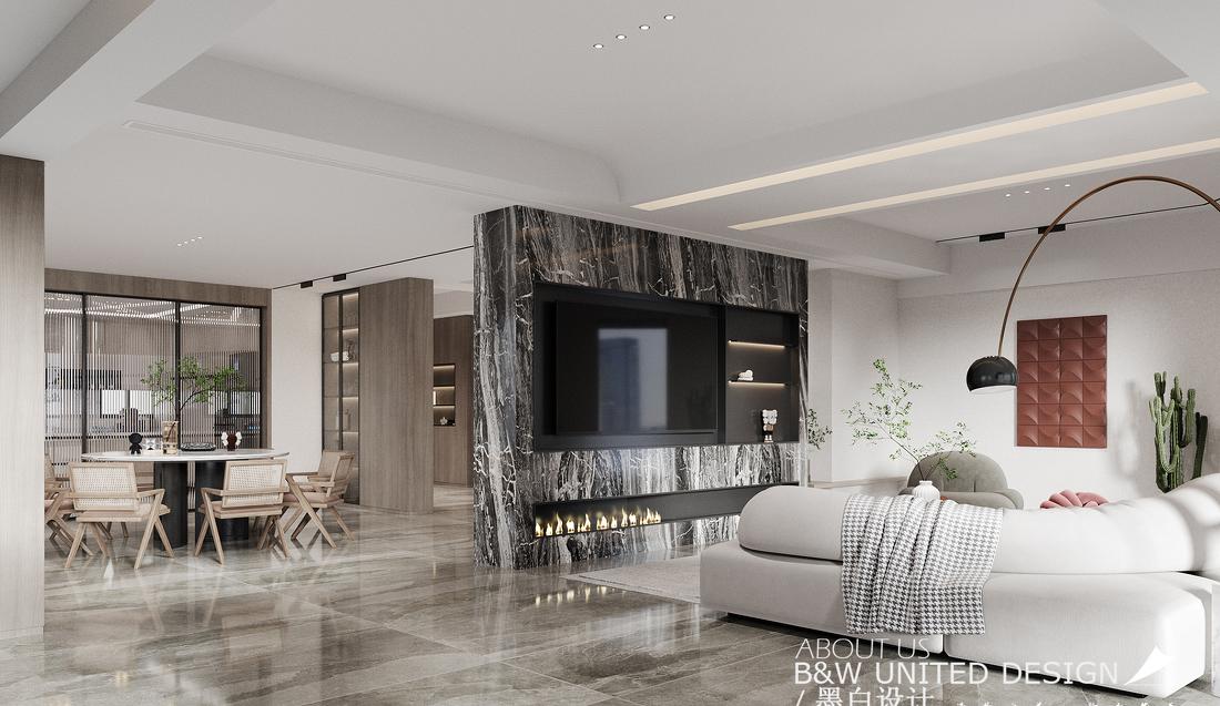 极简高级灰的时尚现代家居丨墨白设计-3