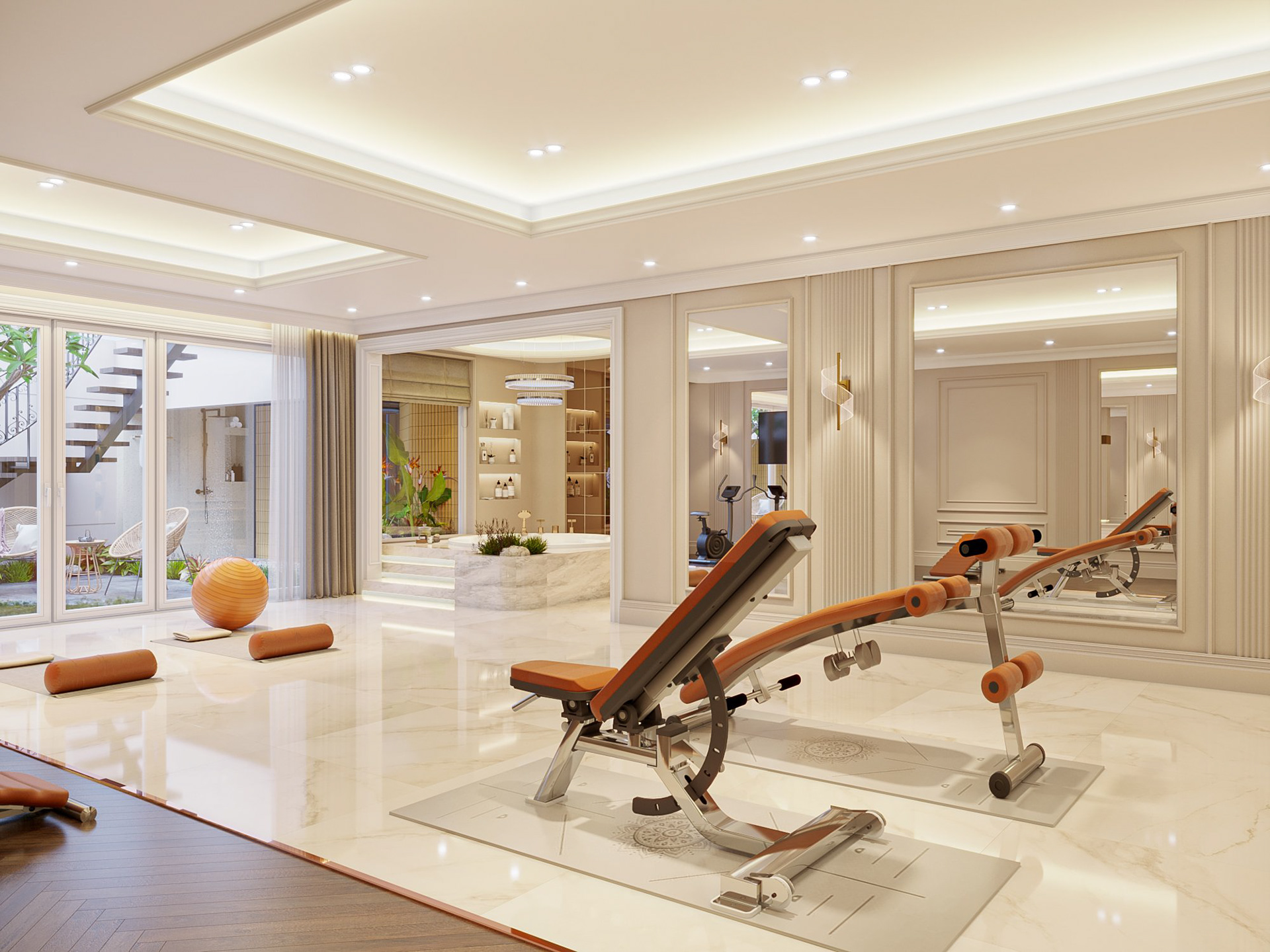 Sala Villa 健身房和按摩浴缸项目丨越南胡志明市丨HuynhAiLe-7