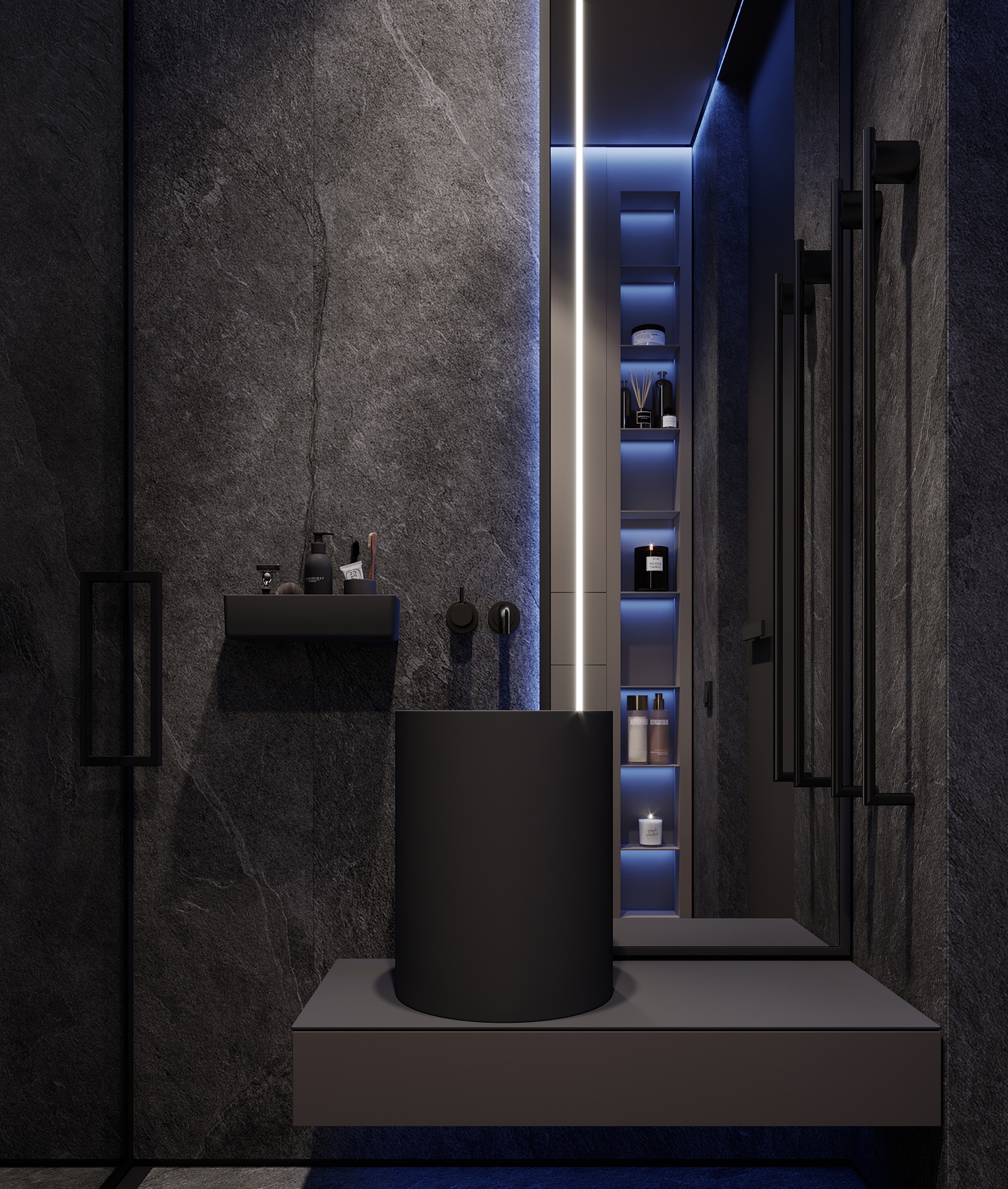 俄罗斯 74㎡深色系空间设计-21