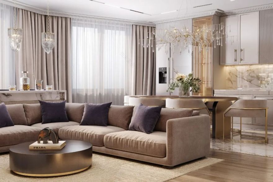 87㎡黄铜轻奢时尚家居丨Artis Interiors-17