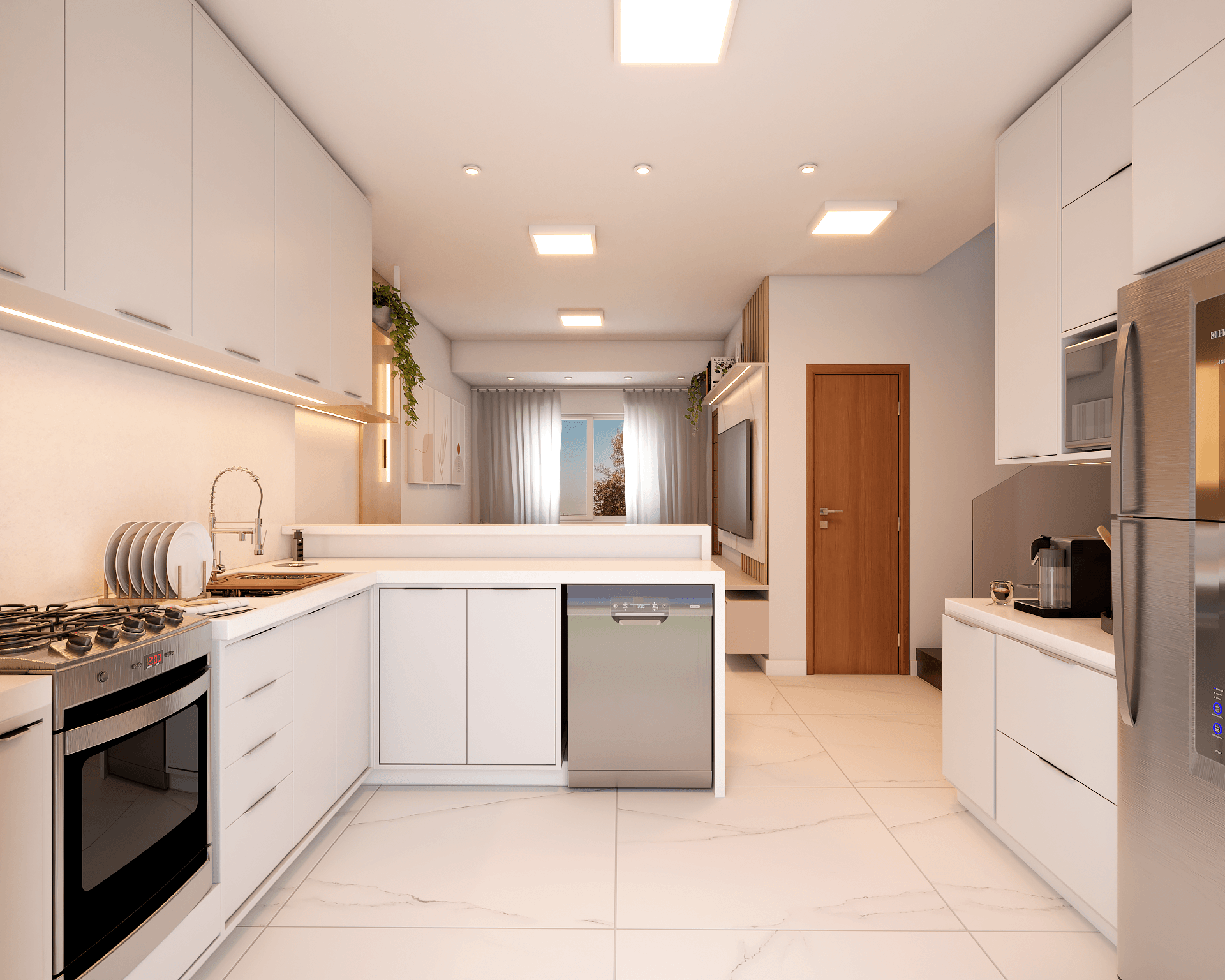 客厅和厨房丨Arquiteta Suzi Cristini-6