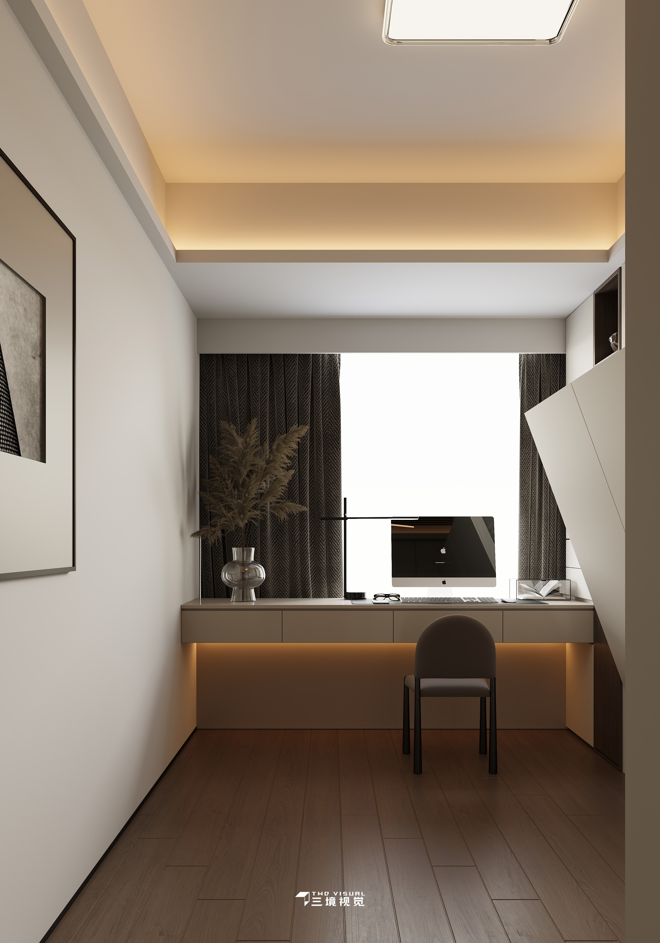 住宅-现代客厅卧室小户型设计-12