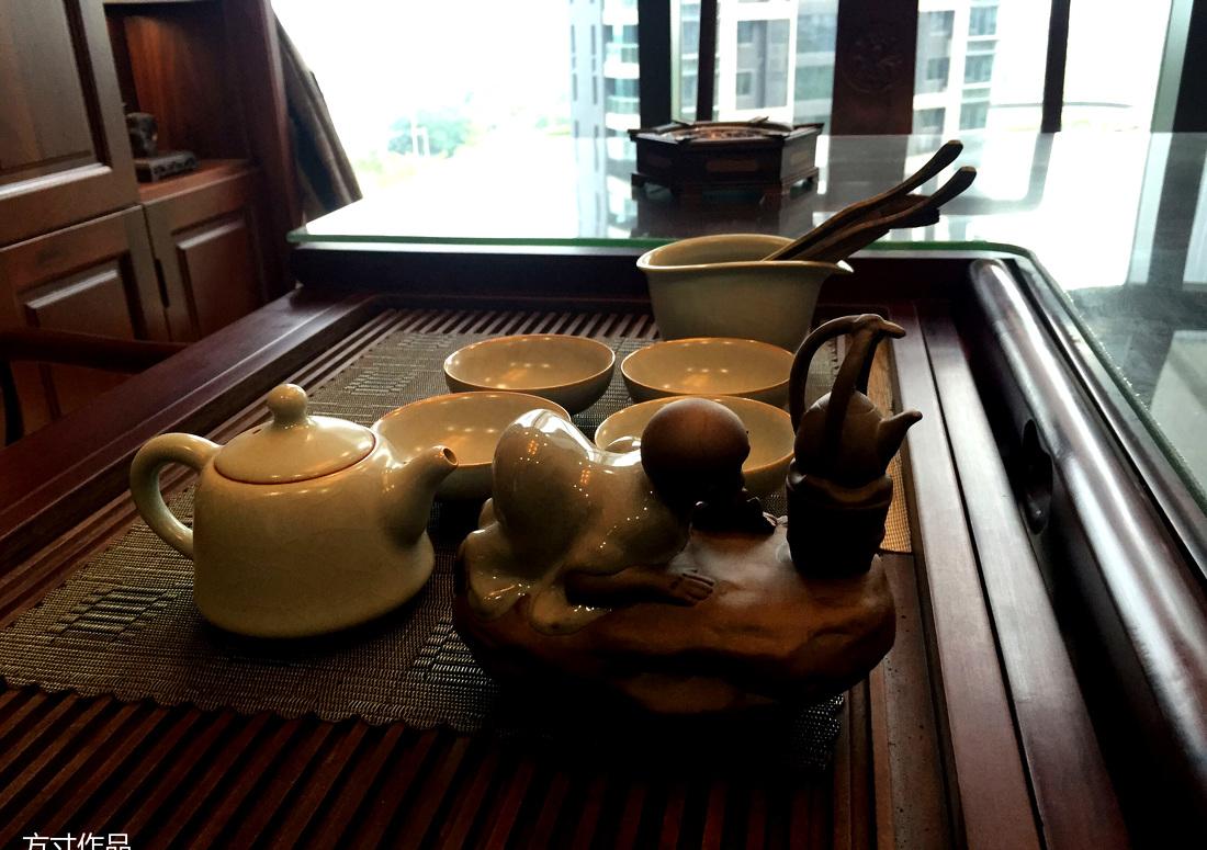 中式风雅茶室，经典红木与花鸟手绘的时尚演绎-2