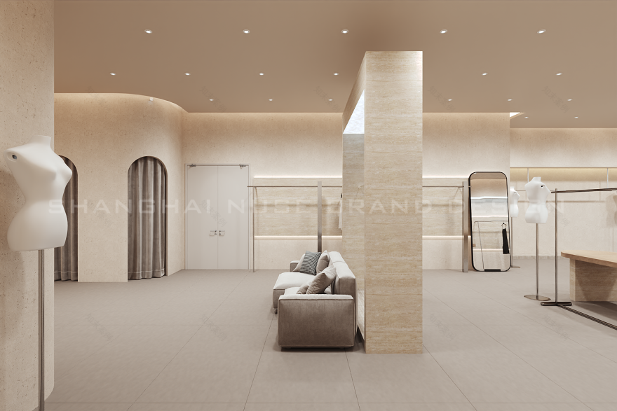 洞石+木作的温柔暴击!女装店凭“质感空间”直接封神-31