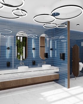 乌克兰空军国民警卫队基地男性公共厕所室内设计