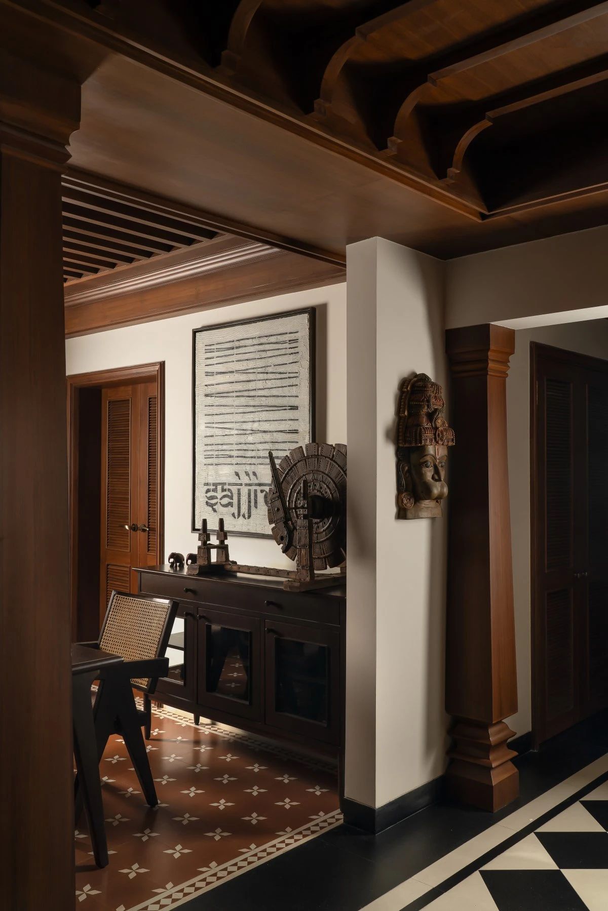 印度美学与现代方法相结合的室内设计丨对印度传统文化情有独钟的设计师-14