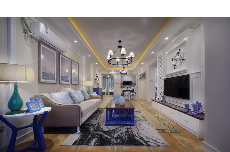 地中海风情 | 华西星辉 80.6㎡平层海景房设计-1