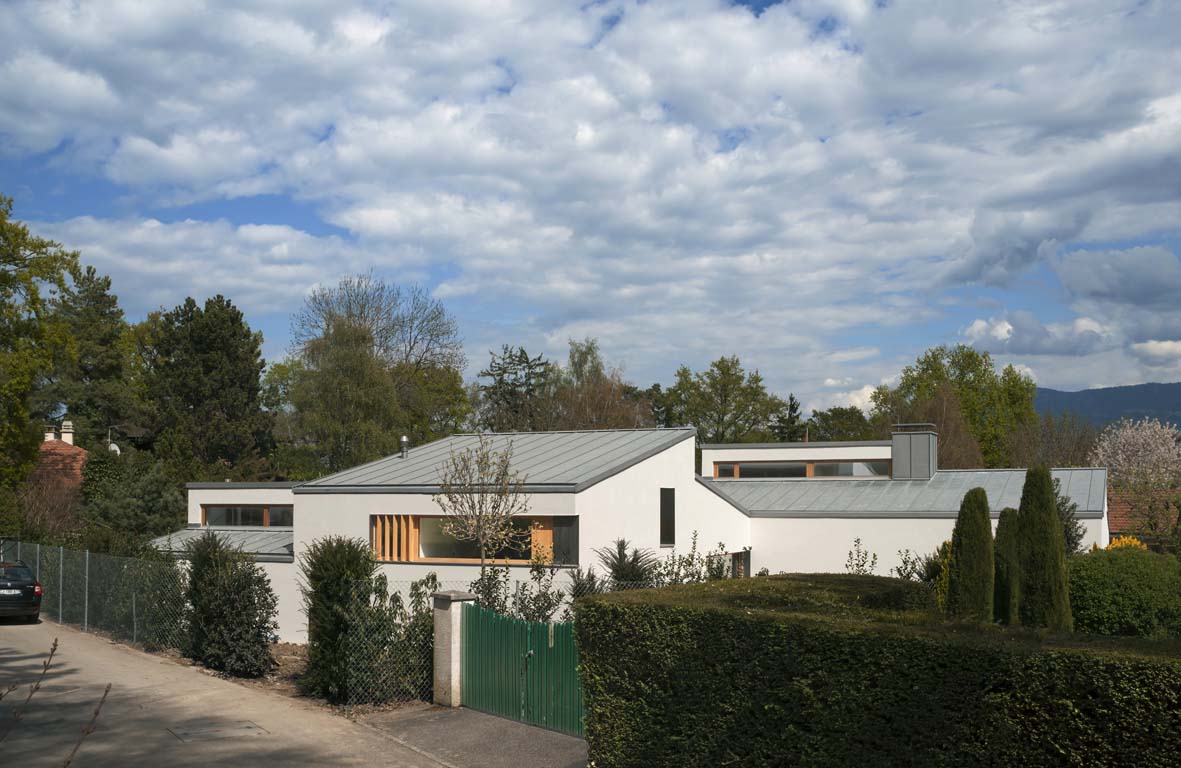 瑞士 Vandoeuvres 斜坡上的绿意住宅-3