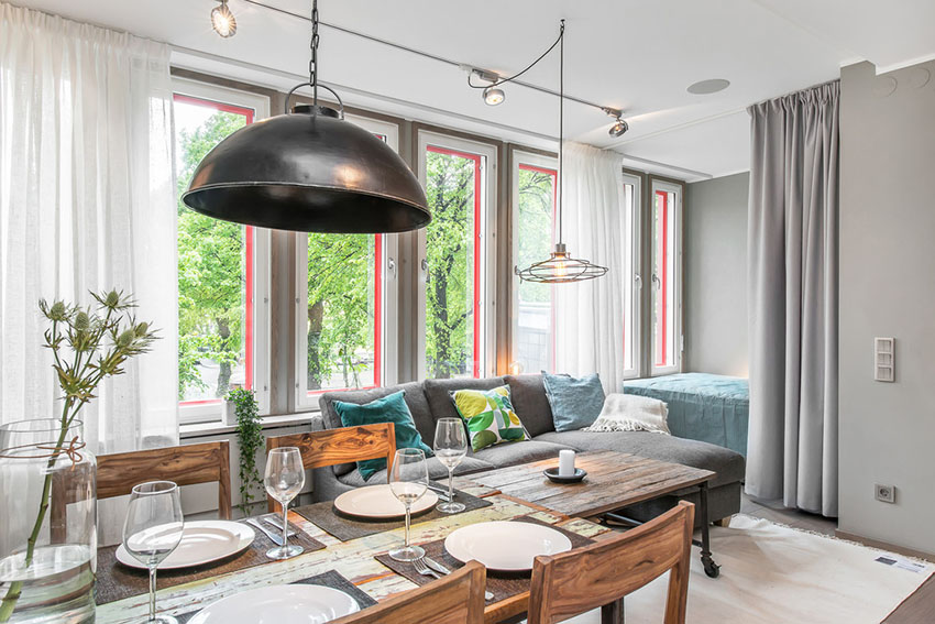 瑞典9 坪开放式轻工业复古公寓-3