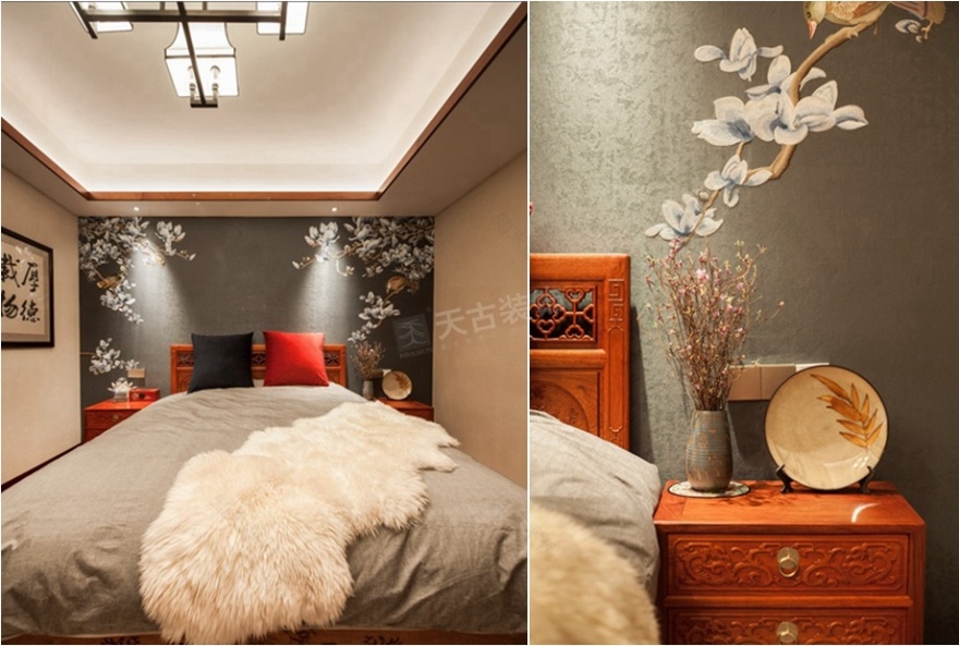 万科悦湾暖色中式家居设计-5