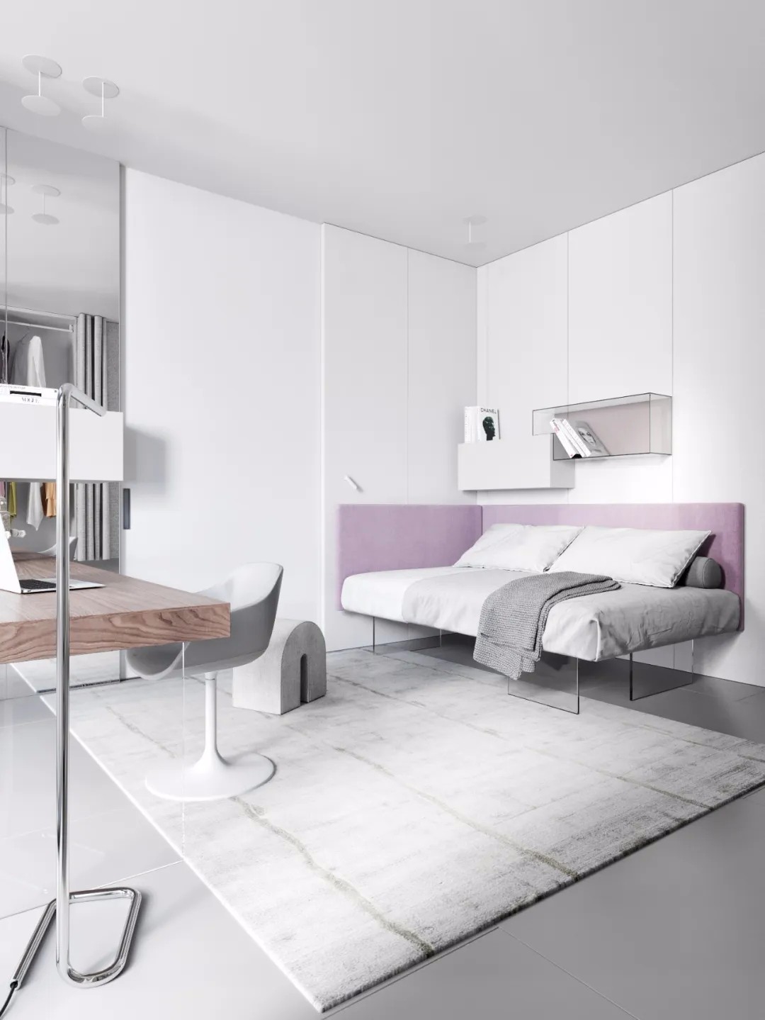 乌克兰现代极简白的居住空间-29