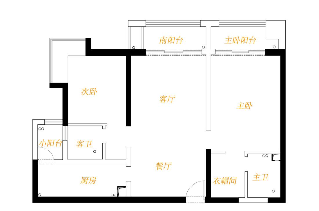 合肥 102㎡平层改造，一扇门变大衣帽间，暗黑轻奢惊艳空间-6