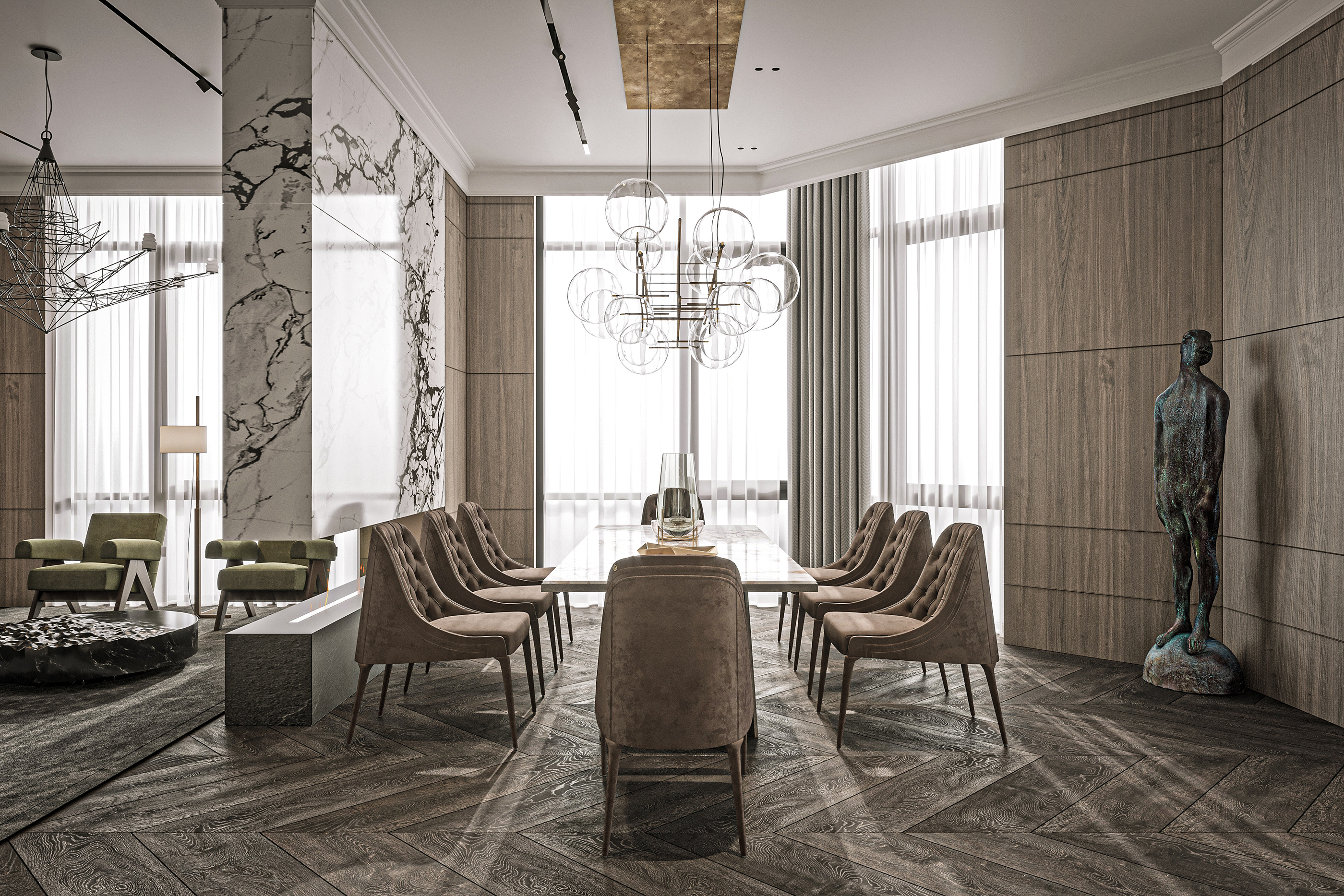 大理石与木质的完美结合                     -2