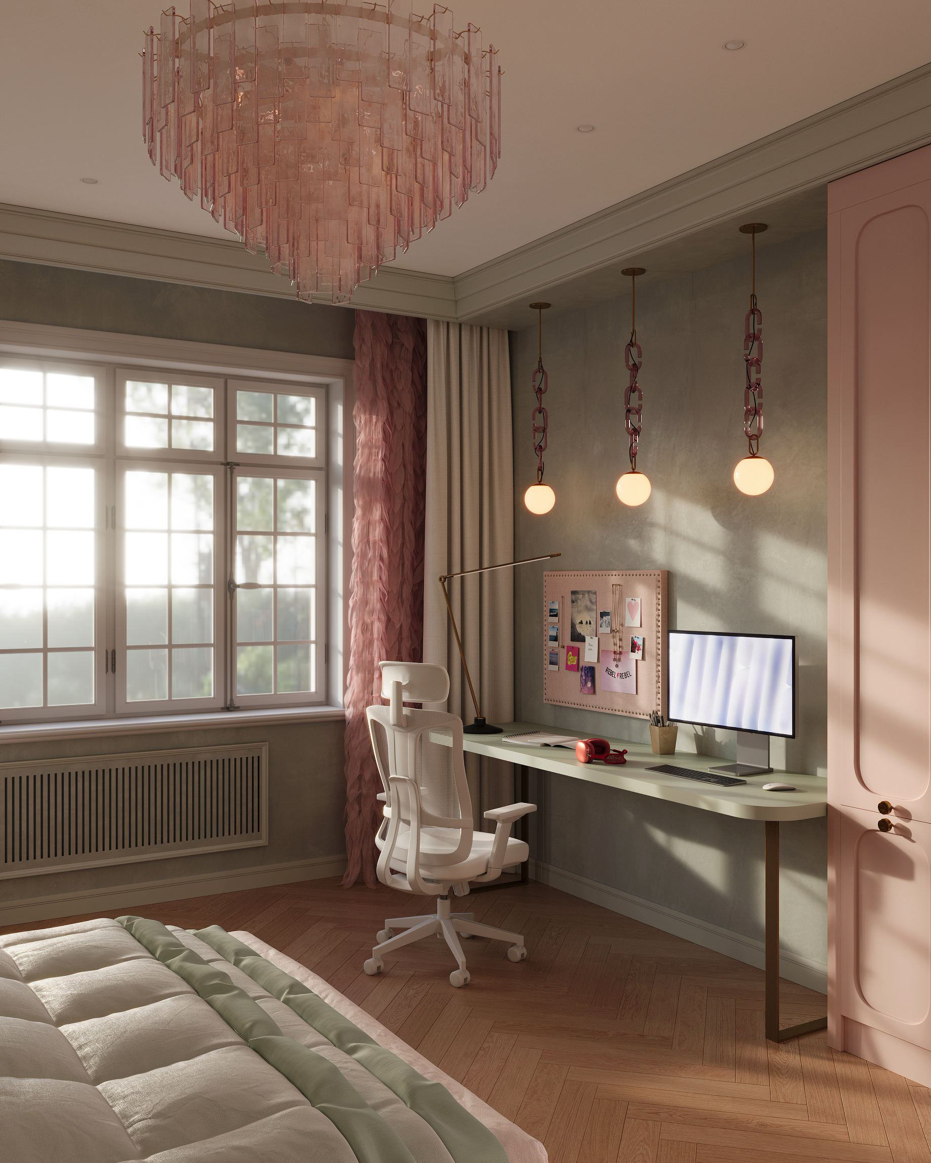 优雅的青少年卧室设计丨Serafima Suchilina-10