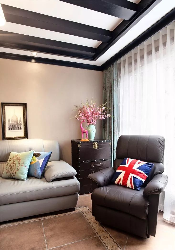 美式混搭风家居设计 | 公共区域棕色调，书房中式风-5