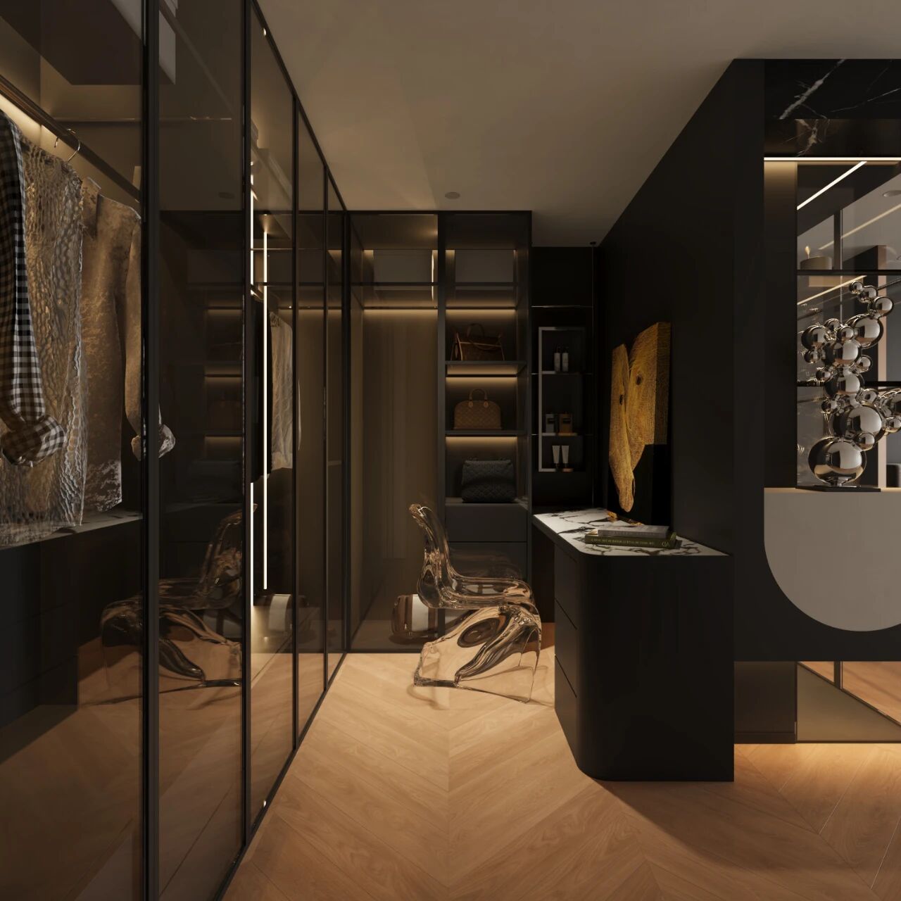 现代轻奢大平层丨中国武汉丨大思-49