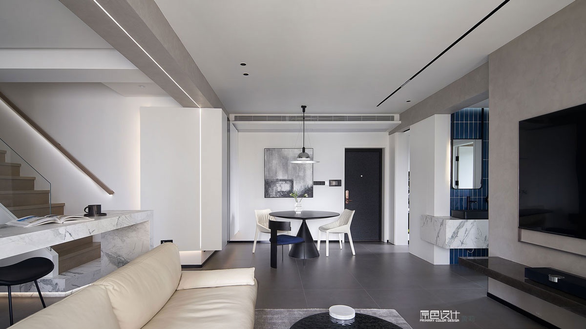 几何极简之美 · 福建福州跃层精装房住宅设计丨中国福州丨原色设计-6