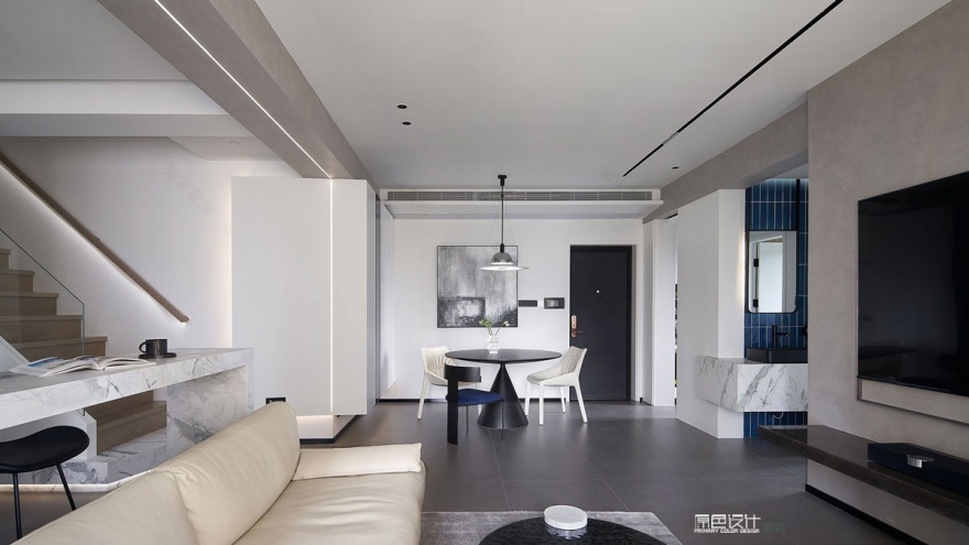 几何极简之美 · 福建福州跃层精装房住宅设计丨中国福州丨原色设计-6